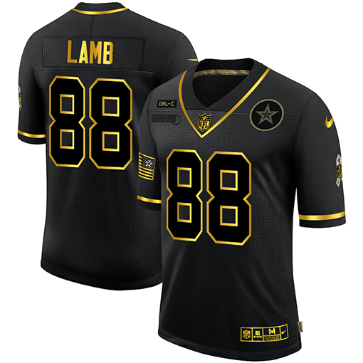 Dallas Cowboys #88 CeeDee Lamb Men Nike 2020 Salute To Service Golden Limited NFL black Jerseys->miami dolphins->NFL Jersey